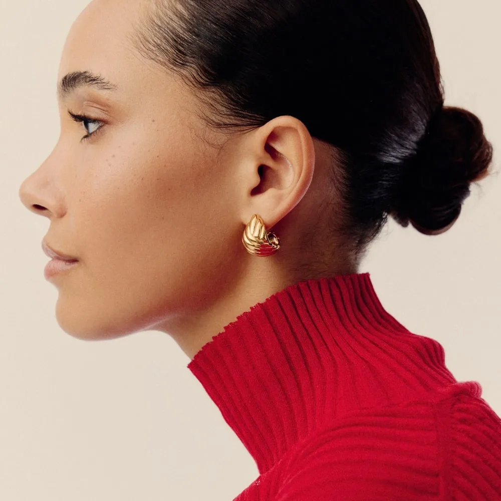 Hera Dome Hoop Earrings - Imagen 2